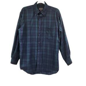 VTG Pendleton Sir Pendleton Black Watch Tartan Wool Plaid Button Down Men's M